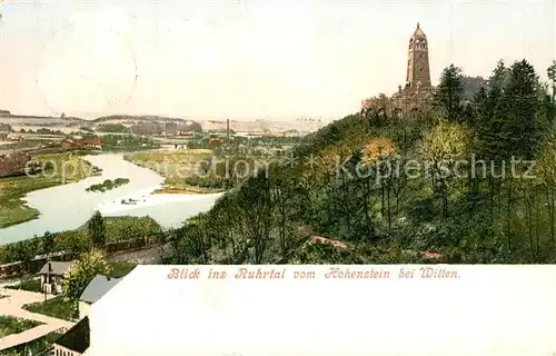 AK / Ansichtskarte Witten_Ruhr Panorama Blick ins Ruhrtal vom Hohenstein Witten Ruhr