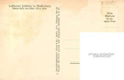 AK / Ansichtskarte Feldberg_Mecklenburg Fliegeraufnahme Feldberg_Mecklenburg