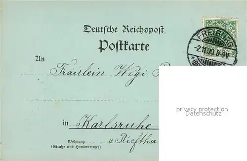 AK / Ansichtskarte Freiburg_Breisgau Stadtpanorama im Mondschein vom Hebsack aus gesehen Deutsche Reichspost Freiburg Breisgau