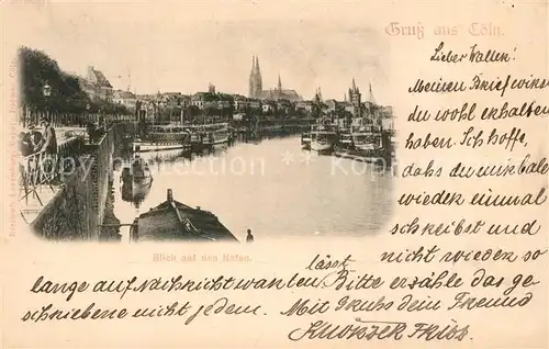 AK / Ansichtskarte Koeln_Rhein Blick auf den Hafen Koeln_Rhein