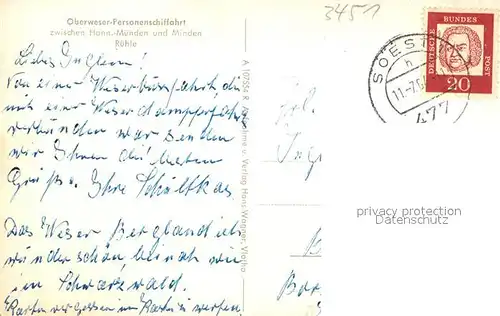 AK / Ansichtskarte Ruehle_Oberweser Oberweser Personenschiffahrt Ruehle_Oberweser