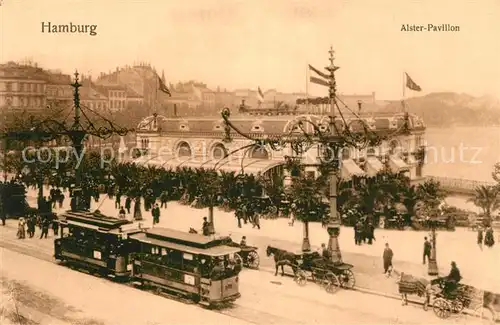AK / Ansichtskarte Hamburg Alsterpavillon Strassenbahn Hamburg