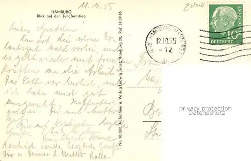 AK / Ansichtskarte Hamburg Panorama Jungfernstieg Hamburg