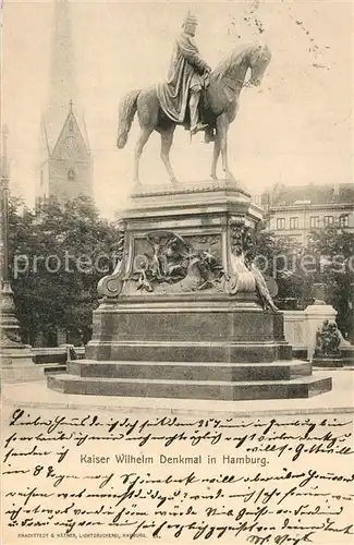 AK / Ansichtskarte Hamburg Kaiser Wilhelm Denkmal Reiterstandbild Hamburg