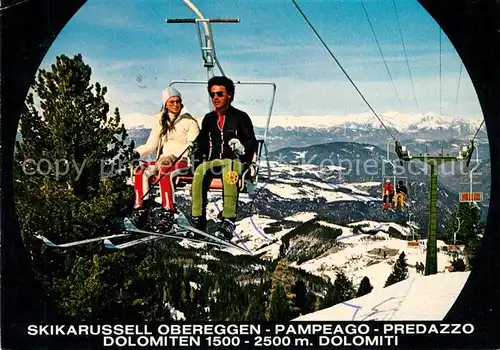 AK / Ansichtskarte Eggen_Bozen Skikarussel Obereggen Pampeago Predazzo Dolomiten Eggen Bozen