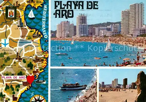 AK / Ansichtskarte Playa_de_Aro_Cataluna Strand Lageplan Playa_de_Aro_Cataluna