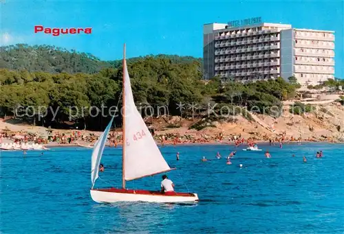 AK / Ansichtskarte Paguera_Mallorca_Islas_Baleares Strand Hotel Segelboot Paguera_Mallorca
