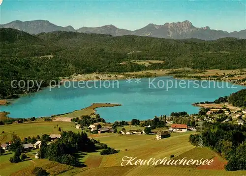 AK / Ansichtskarte Keutschach_See Fliegeraufnahme mit Karawanken Keutschach See