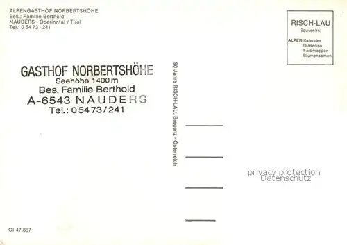 AK / Ansichtskarte Nauders_Tirol Alpengasthof Norbertshoehe Nauders Tirol