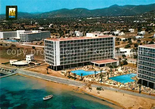 AK / Ansichtskarte Ibiza_Islas_Baleares Playa_del Rossa Hoteles Goleta Fliegeraufnahme Ibiza_Islas_Baleares