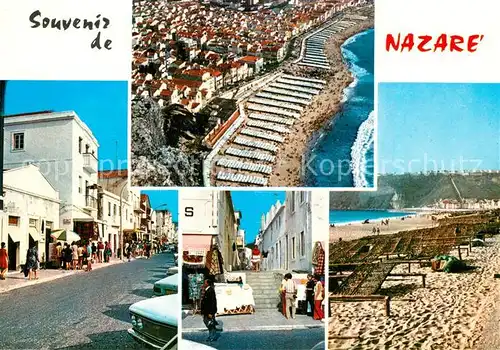 AK / Ansichtskarte Nazare Strassenmotive Fliegeraufnahme Strand Nazare