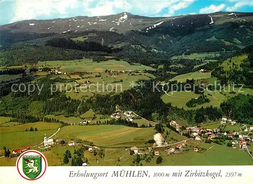 AK / Ansichtskarte Muehlen_Steiermark Fliegeraufnahme mit Zirbitzkogel Muehlen_Steiermark