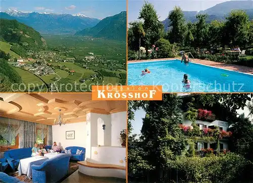 AK / Ansichtskarte Nals_Bozen Panorama Pension Kroesshof Pool Gastraum Nals_Bozen