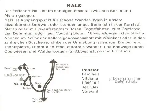 AK / Ansichtskarte Nals_Bozen Panorama Pension Kroesshof Pool Gastraum Nals_Bozen