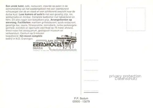 AK / Ansichtskarte Delfzijl Eemshotel Cafe Restaurant Delfzijl