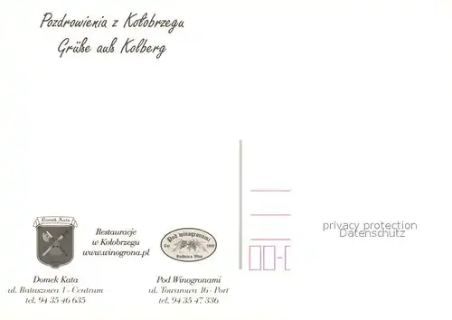 AK / Ansichtskarte Kolberg_Ostseebad_Kolobrzeg Pozdrowienia z Kolobrzegu Kolberg_Ostseebad
