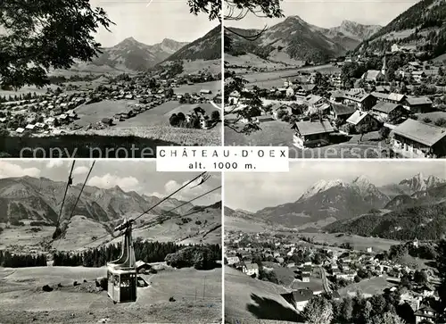 AK / Ansichtskarte Chateau d_Oex Panorama Seilbahn Chateau d Oex