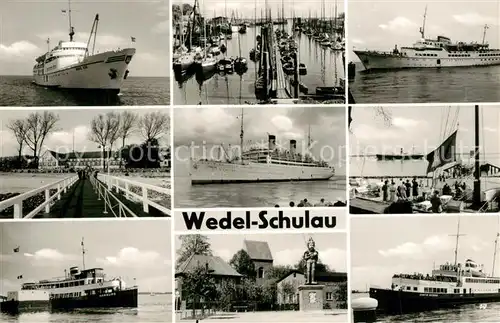 AK / Ansichtskarte Schulau_Wedel Faehrhaus Willkomm Hoeft Hafen Dampfer Passagierschiff Schulau_Wedel