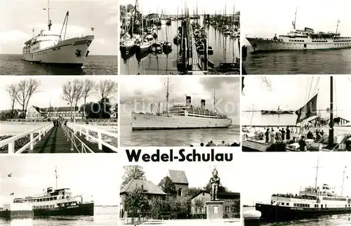 AK / Ansichtskarte Schulau_Wedel Faehrhaus Willkomm Hoeft Hafen Dampfer Passagierschiff Schulau_Wedel