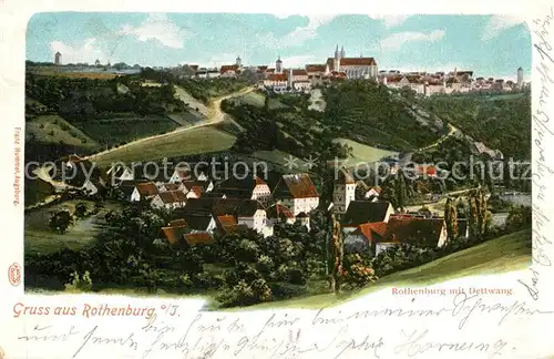 AK / Ansichtskarte Rothenburg_Tauber Panorama mit Blick nach Dettwang Rothenburg Tauber