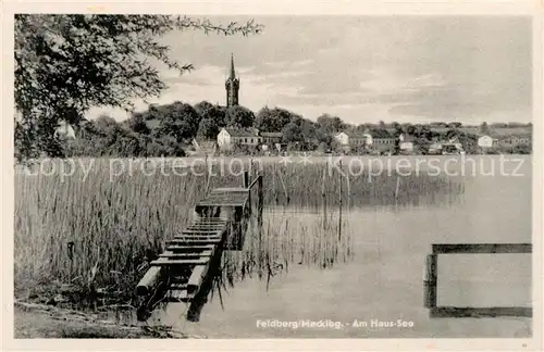 AK / Ansichtskarte Feldberg_Mecklenburg Uferpartie am Haussee Steg Feldberg_Mecklenburg