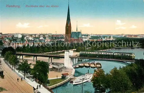 AK / Ansichtskarte Hamburg Hochbahn ueber die Alster Hamburg