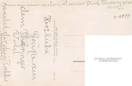 AK / Ansichtskarte Paulinzella Panorama Gasthaus Menger Paulinzella