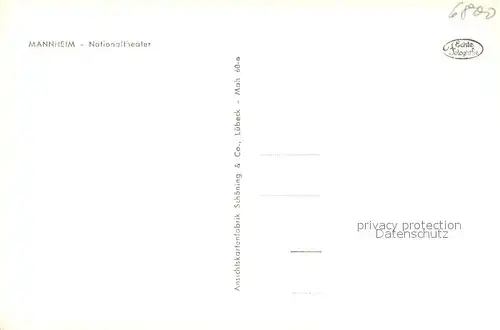 AK / Ansichtskarte Mannheim Nationaltheater Mannheim