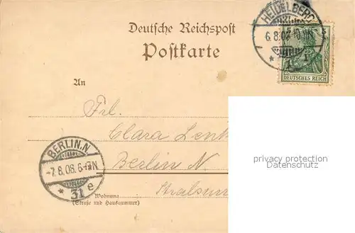 AK / Ansichtskarte Heidelberg_Neckar Mittelalterliches Staedtebild Kupferstich Heidelberg Neckar