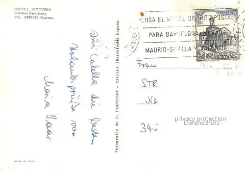 AK / Ansichtskarte Calella Hotel Victoria Calella