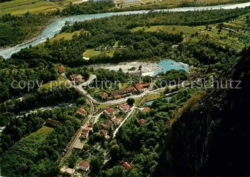 AK / Ansichtskarte Ponte Brolla Fliegeraufnahme mit Maggia Ponte Brolla