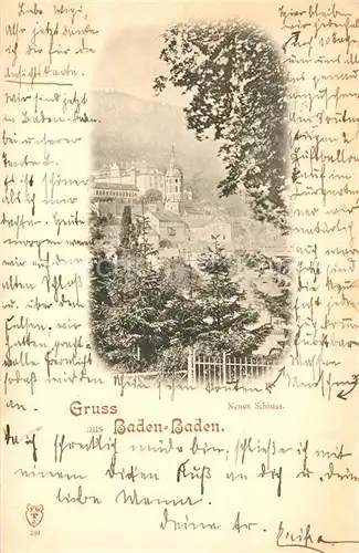 AK / Ansichtskarte Baden Baden Neues Schloss Baden Baden