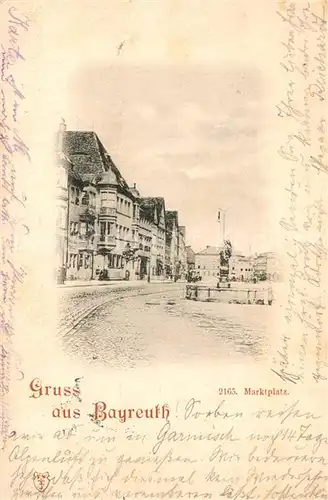 AK / Ansichtskarte Bayreuth Marktplatz Brunnen Bayreuth