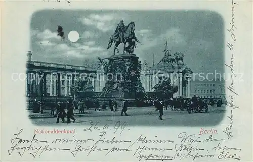 AK / Ansichtskarte Berlin Nationaldenkmal im Mondschein Berlin
