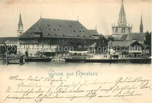 AK / Ansichtskarte Konstanz_Bodensee Raddampfer Hafen Konzilium Muenster Altstadt Konstanz_Bodensee