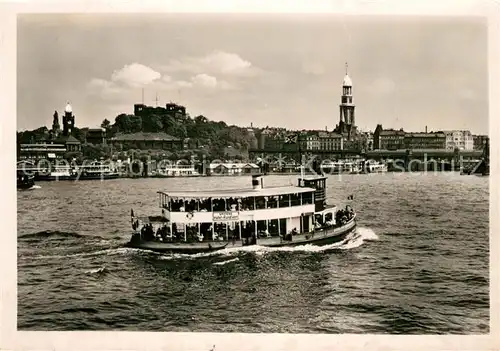 AK / Ansichtskarte Hamburg Hansestadt Hafen mit Seewarte und Michaeliskirche Dampfer Hamburg