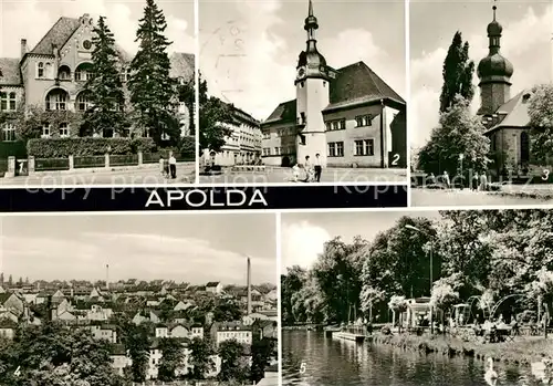 AK / Ansichtskarte Apolda Carolinenheim Rathaus Martinskirche uebersicht Lohteich Apolda