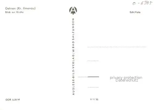 AK / Ansichtskarte Gehren_Thueringen Blick zur Kirche Gehren Thueringen
