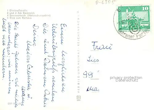 AK / Ansichtskarte Gehren_Thueringen Dimitroffstrasse Badeteich Seerosenteich Naturschutzgebiet Rathaus Gehren Thueringen