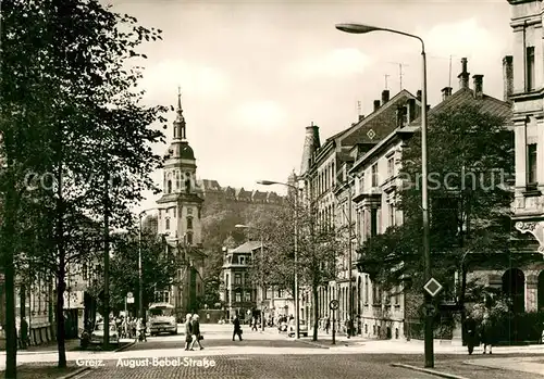 AK / Ansichtskarte Greiz_Thueringen August Bebel Strasse Greiz Thueringen