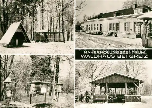 AK / Ansichtskarte Mohlsdorf Naherholungszentrum Waldhaus Huette im Winter Mohlsdorf