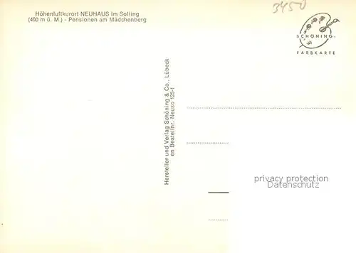 AK / Ansichtskarte Neuhaus_Solling Pensionen am Maedchenberg Siedlung Hoehenluftkurort Neuhaus Solling