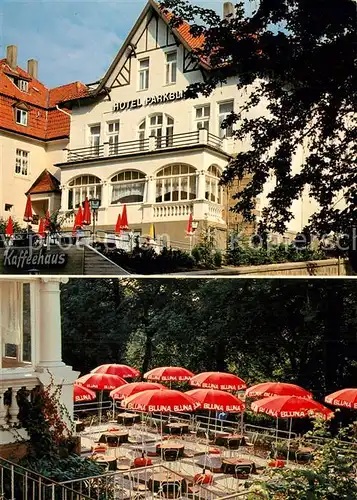 AK / Ansichtskarte Bad_Salzuflen Hotel Parkblick Cafeterrasse am Kurpark Bad_Salzuflen