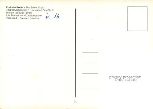 AK / Ansichtskarte Bad_Salzuflen Kurheim Kreitz Restaurant Hallenbad Bad_Salzuflen