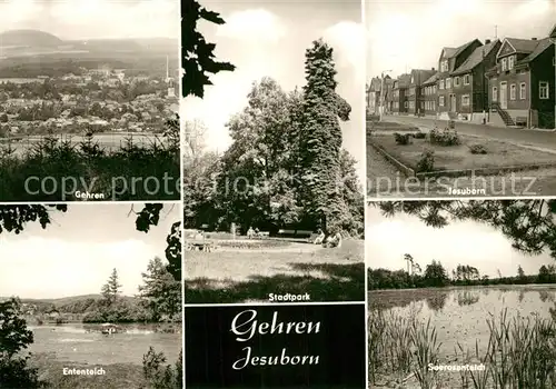 AK / Ansichtskarte Jesuborn_Gehren Panorama Ententeich Stadtpark Seerosenteich 