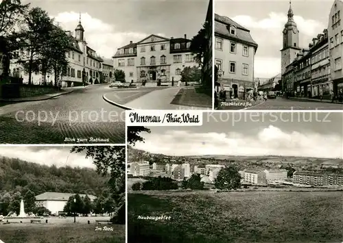 AK / Ansichtskarte Ilmenau_Thueringen Blick zum Rathaus Marktstrasse Park Neubaugebiet Ilmenau Thueringen