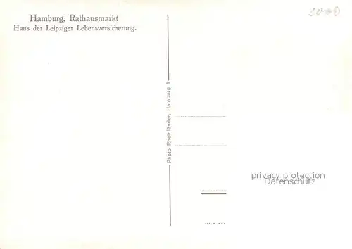 AK / Ansichtskarte Hamburg Rathausmarkt Haus der Leipziger Lebensversicherung Hamburg
