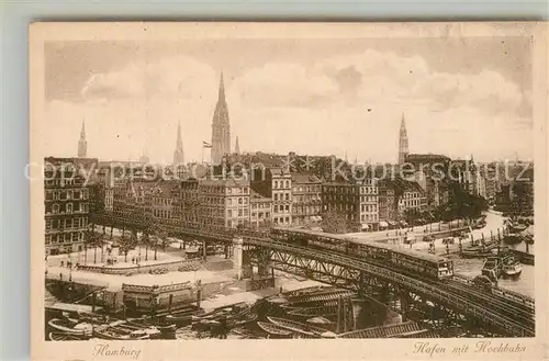 AK / Ansichtskarte Hamburg Hafen mit Hochbahn Hamburg