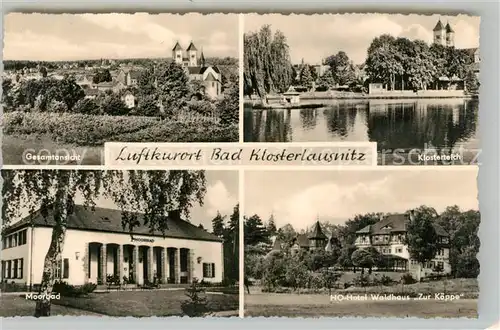 AK / Ansichtskarte Bad_Klosterlausnitz Gesamtansicht Klosterteich HO Hotel Waldhaus Zur Koeppe Moorbad Bad_Klosterlausnitz