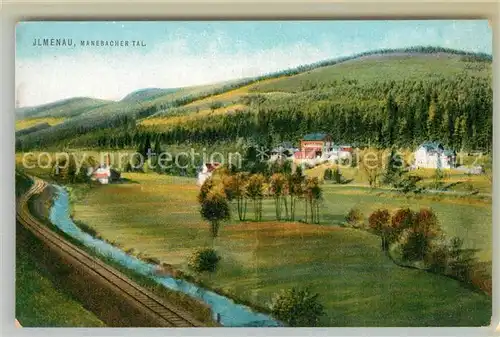 AK / Ansichtskarte Ilmenau_Thueringen Landschaftspanorama Manebacher Tal Kuenstlerkarte Ilmenau Thueringen